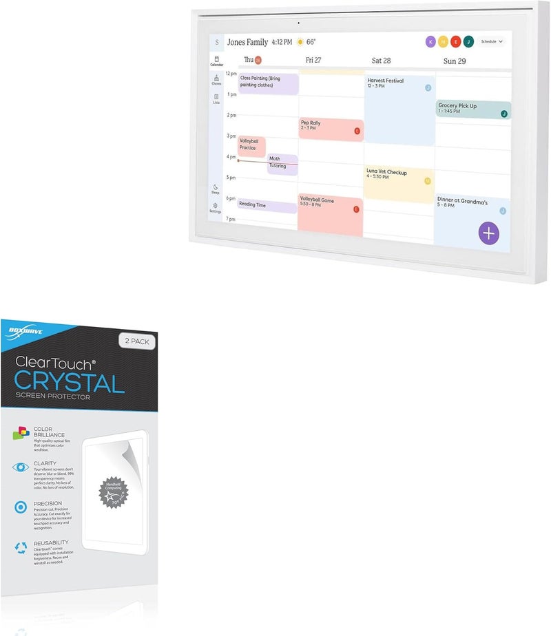 BoxWave Screen Protector Compatible with Skylight Calendar (15 inch) - ClearTouch Crystal (2-Pack), HD Film Skin - Shields from Scratches - Image 1